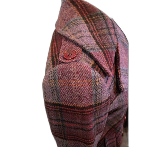 MODA INTERNATIONAL (BY VICTORIA'S SECRET) VINTAGE PLAID PEACOAT  XS - Picture 11 of 12
